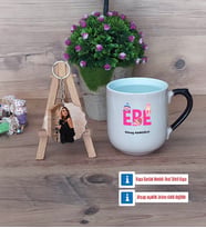 Ebe Kupa Bardak Beyaz ve Fotoğraflı Ahşap Anahtarlık Hediye (Model 10)