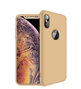 Microsonic Apple iPhone XS Max (6.5'') Kılıf Double Dip 360 Protective (Gold)