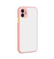 Apple iPhone 12 Mini Kılıf Zore Hux Düğme ve Kapak Zıt Renk Kılıf (Pembe)