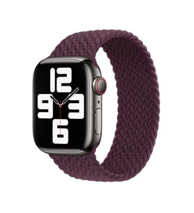 Apple Watch 44/45/46/49mm Kordon Medium Örgü Solo Loop Kordon 32 147mm 2/3/4/5/6 (Koyu Mor)