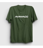 Presmono Unisex Sarı Logo K-Pop Mamamoo T-Shirt 273440tt (Haki)