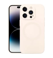 ALLY iPhone 14 Pro 6.1inç Liquid Silica Magsafe Uyumlu Silikon Kılıf (Bej)