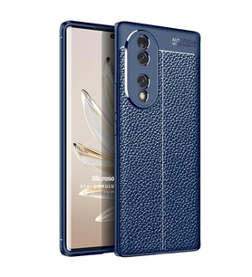 Microsonic Honor 70 Kılıf Deri Dokulu Silikon Siyah (Lacivert)