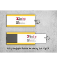 Okul Sınıf Kapı İsimliği Kapı ve Duvar Tipi Kolay Değiştirilebilir A4 1/3 Föylük (Sarı)