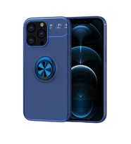 Apple iPhone 13 Pro Kılıf Zore Ravel Yüzüklü Silikon Kılıf (Mavi)