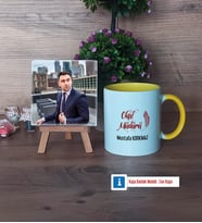 Okul Müdürü Fotoğraflı Dekoratif Taş, Kupa Bardak Beyaz Hediye Öğretmenler Günü Hediyesi (Model 7)