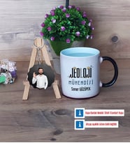 Jeoloji Mühendisi Kupa Bardak Beyaz ve Fotoğraflı Ahşap Anahtarlık Hediye (Model 9)