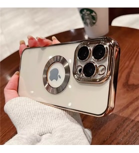 Iphone 12 Kamera Korumalı ( Kamerası Lensli) Lazer Kılıf (Gold)