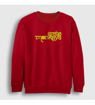 Presmono Unisex Bordo Five Arctic Monkeys Sweatshirt 13535tt (Kırmızı)