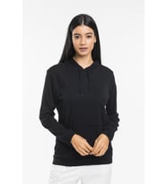 Süperlife Kadın Kapşonlu Regular Fit İnce Sweatshirt spr21k55 (Siyah)