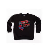 Spiderman baskılı örümcek adam pamuklu kumaş çocuk sweatshirt (Siyah)