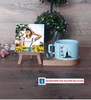 Kız Kulesi Fotoğraflı Dekoratif Taş, Kupa Bardak Beyaz HediyeArkadaşa Hediye (Model 8)