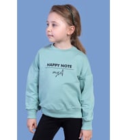 Toontoy Kız Çocuk Sırtı Baskılı Sweatshirt (Yeşil)