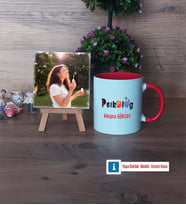 Psikolog Fotoğraflı Dekoratif Taş, Kupa Bardak Beyaz Hediye (Model 2)