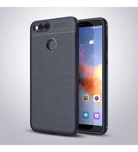 Huawei Honor 7X Kılıf Deri Tarzı Niss Silikon Case (Lacivert)