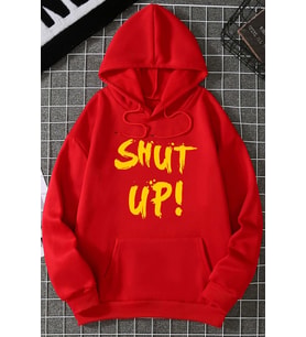 Unisex Shut Up Baskılı Sweatshirt (Kırmızı)