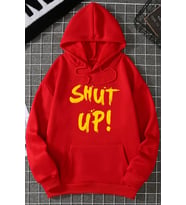 Unisex Shut Up Baskılı Sweatshirt (Kırmızı)