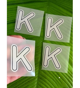 5X4 CM ÜTÜ İLE YAPIŞAN K HARFİ TRANSFER BASKI ARMA (Gri)
