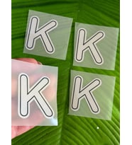 5X4 CM ÜTÜ İLE YAPIŞAN K HARFİ TRANSFER BASKI ARMA (Gri)