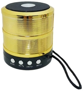 WS-887 Mini Metal Bluetooth Hoparlör TF Kart / USB /FM (Sarı)