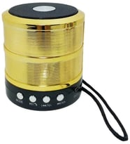 WS-887 Mini Metal Bluetooth Hoparlör TF Kart / USB /FM (Sarı)