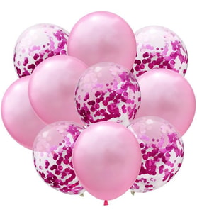 Sürpriz Uçan Konfetili Balon 50 Adet (Pembe)