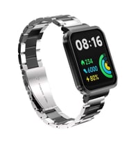 Xiaomi Redmi Watch 2 Lite Zore KRD-60 Metal Kordon (Gümüş-Siyah)