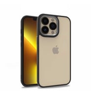 Apple iPhone 13 Pro Kılıf Flora Buton,Kenar Çevresi Renkli Kılıf (Siyah)