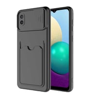 Galaxy A02 Kılıf Zore Kartix Kartlık Bölmeli Kılıf (Siyah)