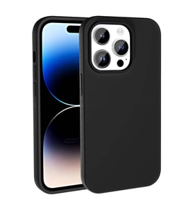 iPhone 14 Pro Kılıf Magsafe Şarj Özellikli Sıvı Teknolojili Silinebilir Sert Kivi Kılıf (Siyah)