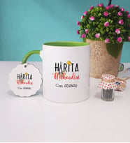 Harita Mühendisi Kupa Bardak ve Anahtarlık (Yeşil)