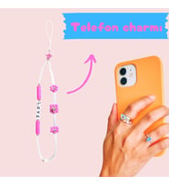 Handcraftedbyoz, Sevgililer Günü Özel, Telefon Charmı Serisi (Pembe)