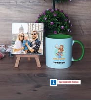 Babalar Günü Hediyesi Fotoğraflı Dekoratif Taş, Kupa Bardak Beyaz Hediye Babaya Hediye (Model 14)