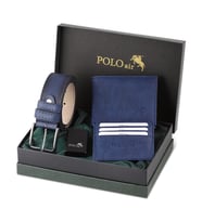 Polo Air Kemer Cüzdan Kartlık Benzinli Çakmak Hediyelik Kutusunda CM-09 (Lacivert)