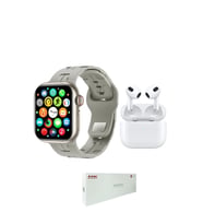 Watch 10 Series Hk 9 Mini Akıllı Saat + 3.Nesil Bluetooth Kulaklık İkili Paket (Gri)