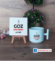 Göz Doktoru Dekoratif Taş, Kupa Bardak Kırmızı Hediye (Model 11)