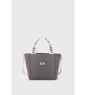 Luna Blu Kadın Mini Kanvas Kumaş Tote Çanta (Gri)