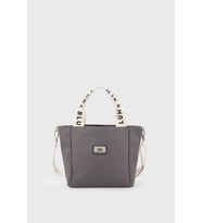 Luna Blu Kadın Mini Kanvas Kumaş Tote Çanta (Gri)