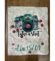 24X20 CM KADİFE PAYET VE BONCUK İŞLEME FOTOĞRAF MAKİNESİ APLİKE ARMA YAMA (Yeşil)