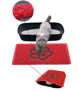 Kedi Kumu Paspası, Elekli Kedi Tuvaleti Paspası, Kıvırcık Kedi Paspas 40*60 (Kırmızı)