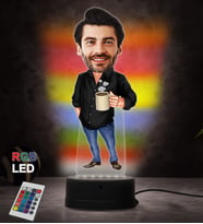 Doğum Günü Hediyesi,Sevgiliye Hediye, Kişiye Özel Fotoğraflı En Yakışıklı Baba Karikatür 3D Led Lamba (RGB)