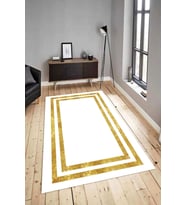 Dijital Baskılı Yıkanabilir Kaymaz Modern Renkli Salon Halısı Mutfak Halısı Yolluk ND-HY-1427 (Gold)
