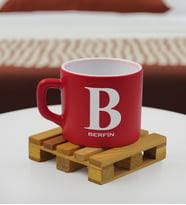 BK Gift Kişiye Özel İsimli Renkli Middle Çay & Kahve Fincanı-3(14 Renk Seçeneği), Arkadaşa Hediye, Sevgiliye Hediye, Doğum Günü Hediyesi (Kırmızı)
