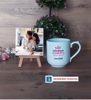 Anneler Günü Fotoğraflı Dekoratif Taş, Kupa Bardak Beyaz Hediye (Model 5)