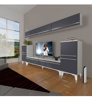 Decoraktiv Eko 9 Mdf Std Silver Tv Ünitesi Tv Sehpası (Beyaz - Antrasit)