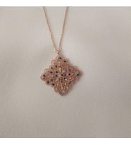 Taşlı Gümüş Kolye (Rose)