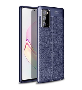 Galaxy Note 20 Kılıf Zore Niss Deri Desenli Silikon Kılıf (Lacivert)