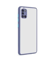 Galaxy A31 Kılıf Zore Hux Düğme ve Kapak Zıt Renk Kılıf (Mor)