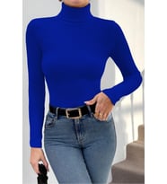 Siyah Kaşkorse Balıkçı Yaka Bluz (Saks)