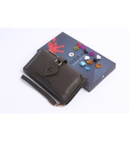 KENDİN TASARLA - ÖZKA LEATHER - Kişiye Özel Telefon Bölmeli Trend Kadın Cüzdan (Haki)